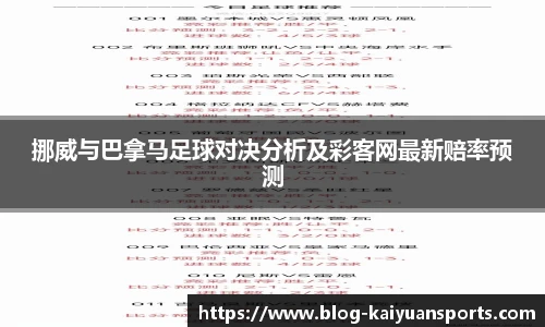 挪威与巴拿马足球对决分析及彩客网最新赔率预测